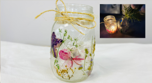Photo: Flower Pressed Mason Jar Light